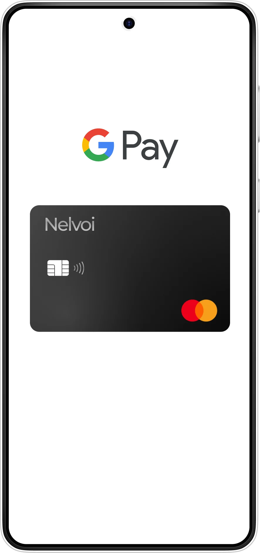 NELVOI virtual card inside Google Pay on an Android phone